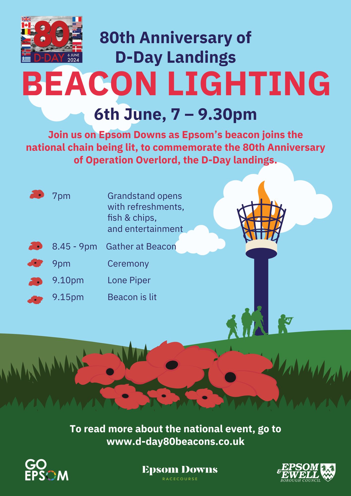 80th Anniversary Of D Day Landings Beacon Lighting Epsom And Ewell 